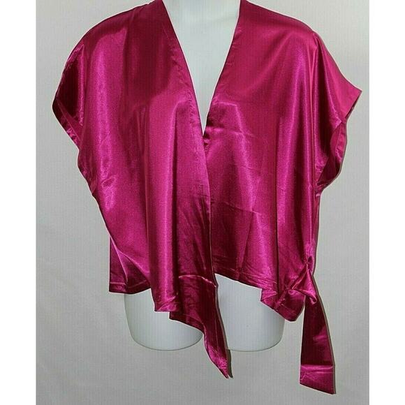 Do Everything In Love Pink Tie Front Kimono Jacket Shawl NWT OS - Picture 4 of 9